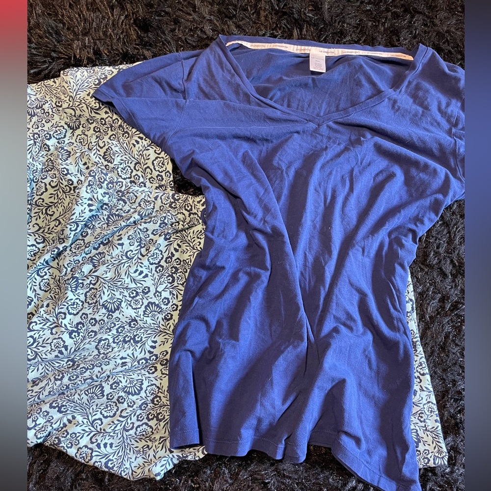 Women’s pj set bottoms L, top XXL, blue and teal